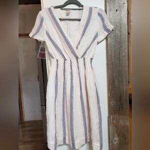 J.crew Light Weight Cotton Dress XS Stretch Waist Beachy Summer